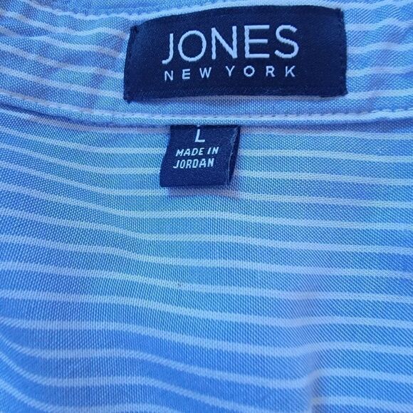 COPY - Jones New York Button Up Top with Front Tie and Roll Tab Sleeves. Size L. - Picture 3 of 12